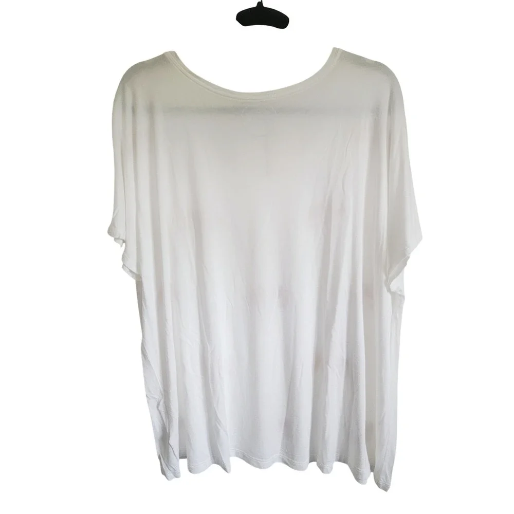 INC International Concepts 2X White Sequin Elephant T-Shirt Top - Picture 8 of 10